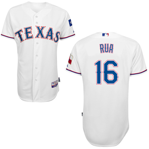 Ryan Rua #16 MLB Jersey-Texas Rangers Men's Authentic Home White Cool Base Baseball Jersey
